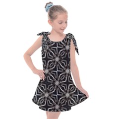 Futuristic Industrial Print Pattern Kids  Tie Up Tunic Dress