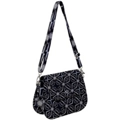 Futuristic Industrial Print Pattern Saddle Handbag