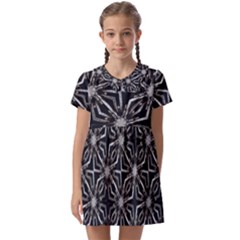 Futuristic Industrial Print Pattern Kids  Asymmetric Collar Dress by dflcprintsclothing