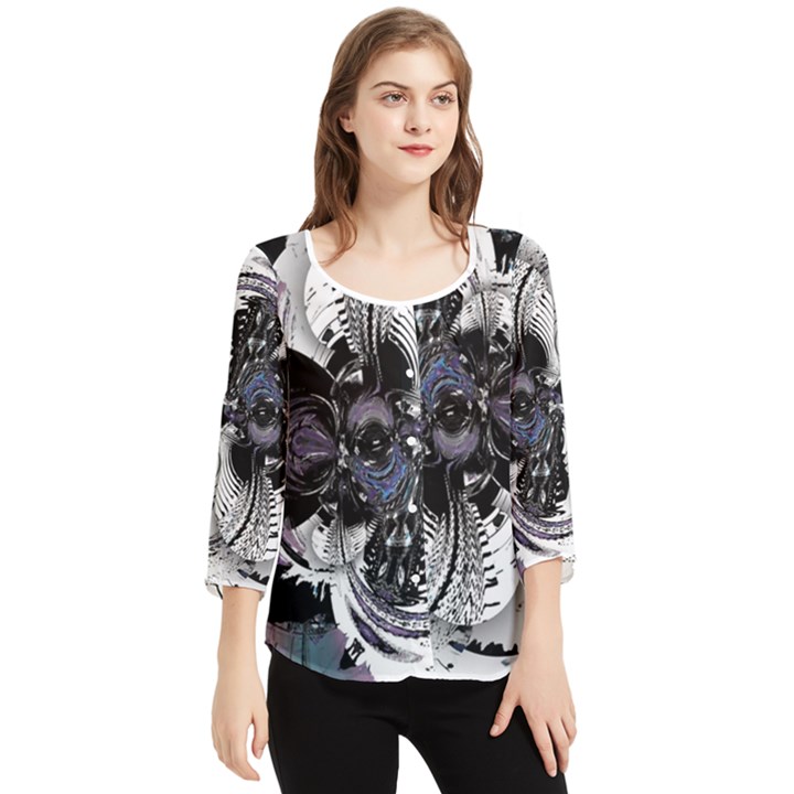 Twin Migraines Chiffon Quarter Sleeve Blouse