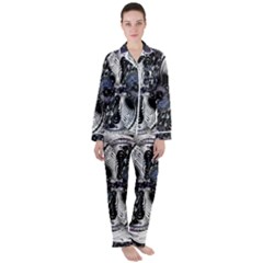 Twin Migraines Satin Long Sleeve Pajamas Set by MRNStudios