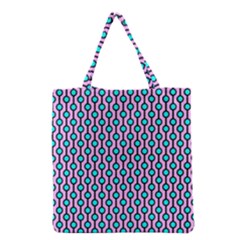 Blue Circles On Purple Background Geometric Ornament Grocery Tote Bag by SychEva