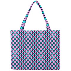 Blue Circles On Purple Background Geometric Ornament Mini Tote Bag by SychEva