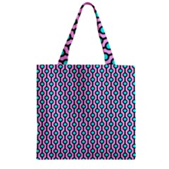 Blue Circles On Purple Background Geometric Ornament Zipper Grocery Tote Bag by SychEva