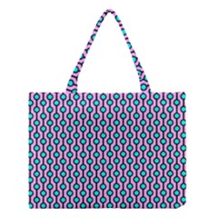 Blue Circles On Purple Background Geometric Ornament Medium Tote Bag by SychEva