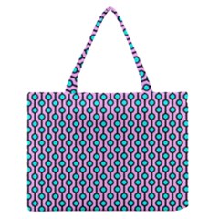 Blue Circles On Purple Background Geometric Ornament Zipper Medium Tote Bag by SychEva