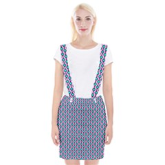 Blue Circles On Purple Background Geometric Ornament Braces Suspender Skirt by SychEva