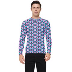 Blue Circles On Purple Background Geometric Ornament Men s Long Sleeve Rash Guard by SychEva