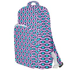 Blue Circles On Purple Background Geometric Ornament Double Compartment Backpack by SychEva