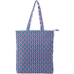 Blue Circles On Purple Background Geometric Ornament Double Zip Up Tote Bag by SychEva