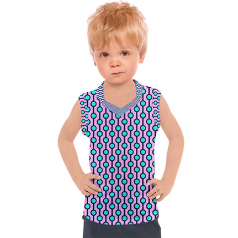 Blue Circles On Purple Background Geometric Ornament Kids  Sport Tank Top by SychEva