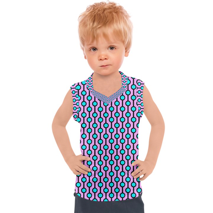 Blue Circles On Purple Background Geometric Ornament Kids  Sport Tank Top