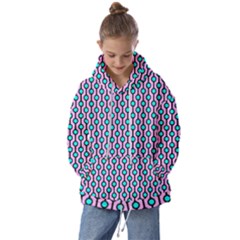 Blue Circles On Purple Background Geometric Ornament Kids  Oversized Hoodie by SychEva