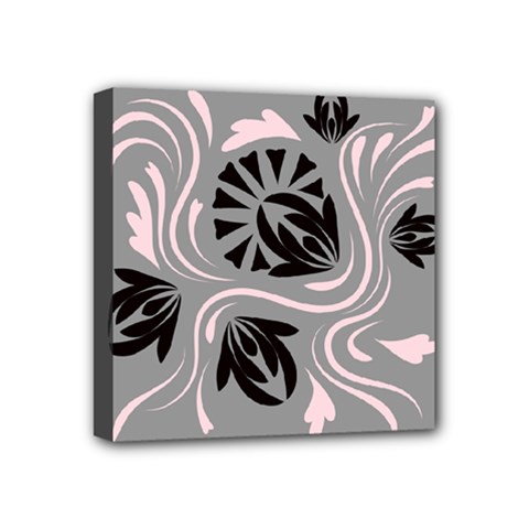 Folk Flowers Floral Art Print Flowers Abstract Art  Mini Canvas 4  X 4  (stretched) by Eskimos