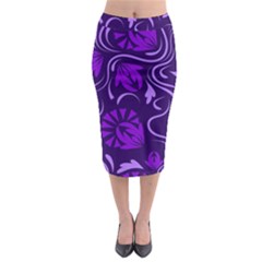 Folk Flowers Pattern Floral Surface Design Seamless Pattern Midi Pencil Skirt