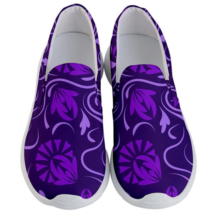 Folk flowers pattern Floral surface design Seamless pattern Men s Lightweight Slip Ons