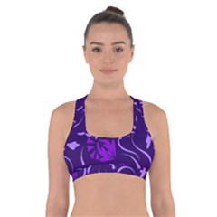 Folk Flowers Pattern Floral Surface Design Seamless Pattern Cross Back Sports Bra by Eskimos