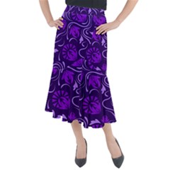 Folk Flowers Pattern Floral Surface Design Seamless Pattern Midi Mermaid Skirt by Eskimos