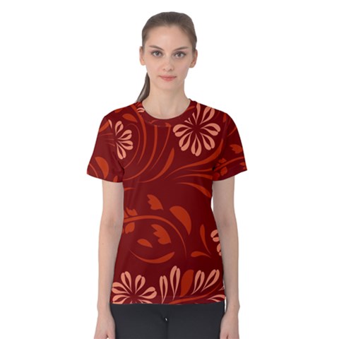 Folk Flowers Pattern Floral Surface Design Seamless Pattern Women s Cotton Tee by Eskimos