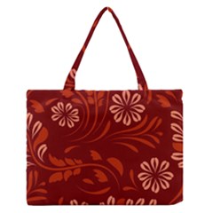 Folk Flowers Pattern Floral Surface Design Seamless Pattern Zipper Medium Tote Bag by Eskimos