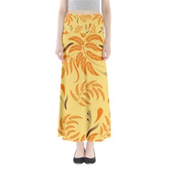 Folk Flowers Pattern Floral Surface Design Seamless Pattern Full Length Maxi Skirt by Eskimos