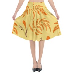 Folk Flowers Pattern Floral Surface Design Seamless Pattern Flared Midi Skirt