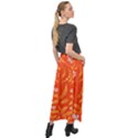 Folk flowers pattern Floral surface design Seamless pattern Velour Split Maxi Skirt View2