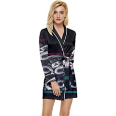 Snakeart Long Sleeve Satin Robe