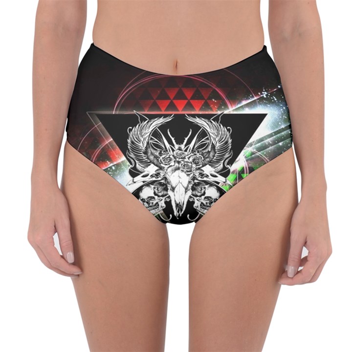 Skullart Reversible High-Waist Bikini Bottoms