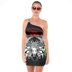 Skullart One Soulder Bodycon Dress by Sparkle