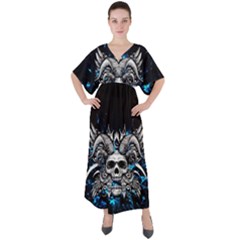 Skullart V-neck Boho Style Maxi Dress by Sparkle