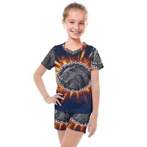 Beast Kids  Mesh Tee And Shorts Set by Sparkle