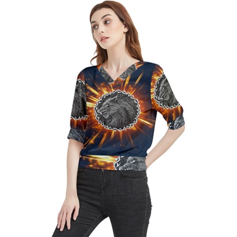 Beast Quarter Sleeve Blouse by Sparkle