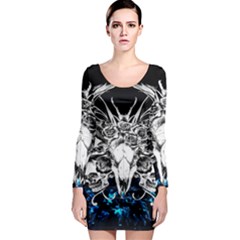 Skullart Long Sleeve Bodycon Dress by Sparkle