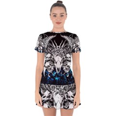 Skullart Drop Hem Mini Chiffon Dress by Sparkle