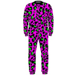 Pink And Green Leopard Spots Pattern Onepiece Jumpsuit (men)  by Casemiro