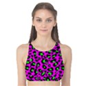 Pink and green leopard spots pattern Tank Bikini Top View1