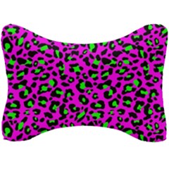 Pink And Green Leopard Spots Pattern Seat Head Rest Cushion by Casemiro