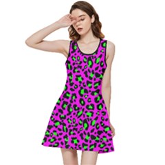 Pink And Green Leopard Spots Pattern Inside Out Racerback Dress by Casemiro