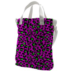 Pink And Green Leopard Spots Pattern Canvas Messenger Bag