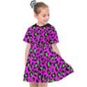 Pink and green leopard spots pattern Kids  Sailor Dress View1