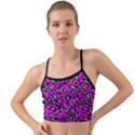 Pink and green leopard spots pattern Mini Tank Bikini Top View1