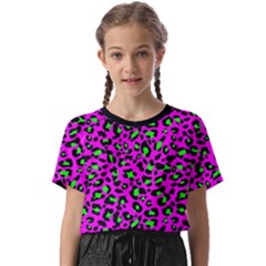 Pink And Green Leopard Spots Pattern Kids  Basic Tee by Casemiro