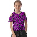 Pink and green leopard spots pattern Kids  Butterfly Cutout Tee View1