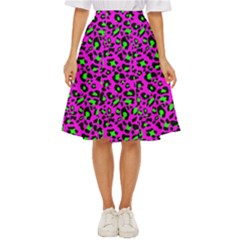 Pink And Green Leopard Spots Pattern Classic Short Skirt by Casemiro