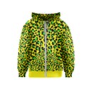 Yellow and green, neon leopard spots pattern Kids  Zipper Hoodie View1