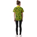 Yellow and green, neon leopard spots pattern Kids  Short Sleeve Shirt View2