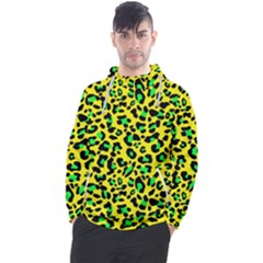 Yellow And Green, Neon Leopard Spots Pattern Men s Pullover Hoodie by Casemiro