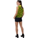 Yellow and green, neon leopard spots pattern Sleeveless Chiffon Button Shirt View2