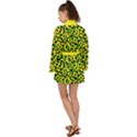 Yellow and green, neon leopard spots pattern Long Sleeve Kimono View2